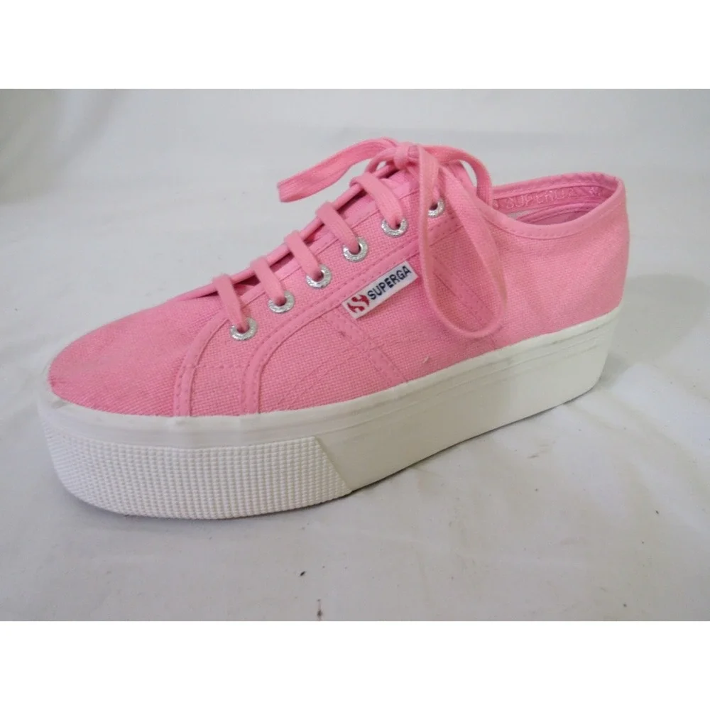Superga S9111LW Pink-White Sneakers Platform Up And Down -‎ Sz 9.5 Eu 41